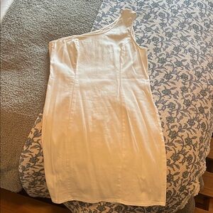 Altar’d state white denim one shoulder dress